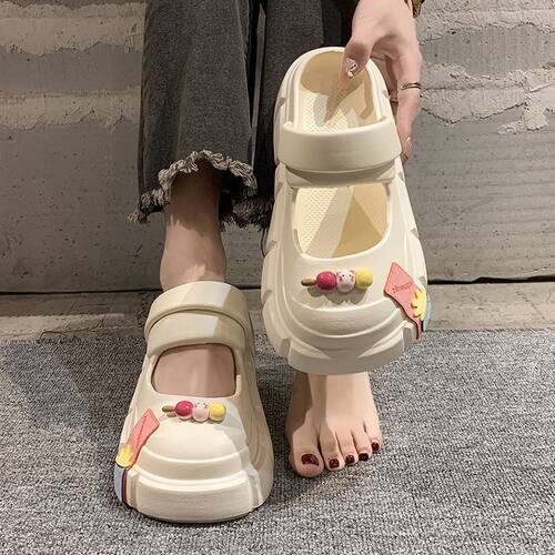 可爱卡通loppy厚底洞洞鞋女2026夏季新款外穿甜美两穿包头凉拖鞋