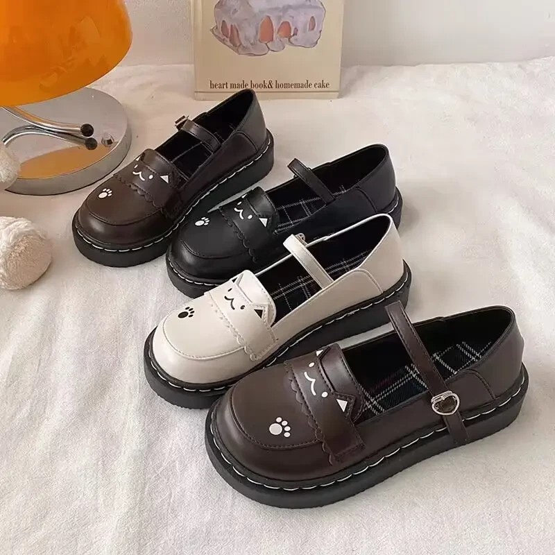 可爱小猫日系小皮鞋jk制服