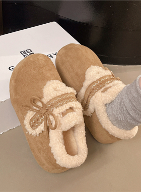 复古厚底内增高福鞋女2026新款时尚百搭乐秋冬超火加绒毛毛勃肯鞋