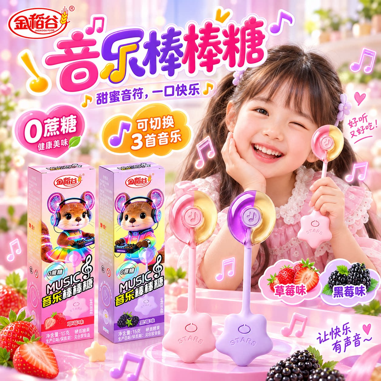 星空音乐棒棒糖哪吒会唱歌的糖果礼物礼盒装儿童学生零食伴手礼