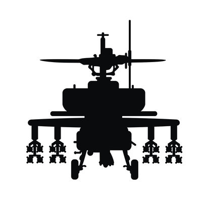 汽车贴纸反光镂空武装直升机