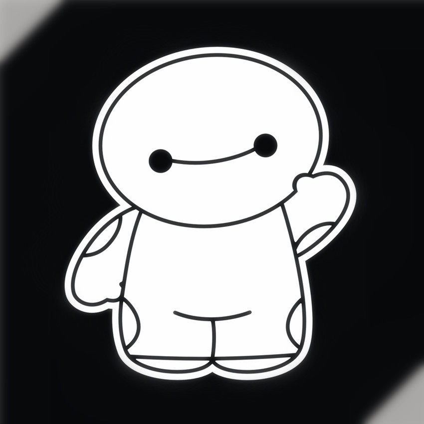 反光防水汽车电动摩托行李箱贴纸拉花动漫1529超能陆战队大白划痕