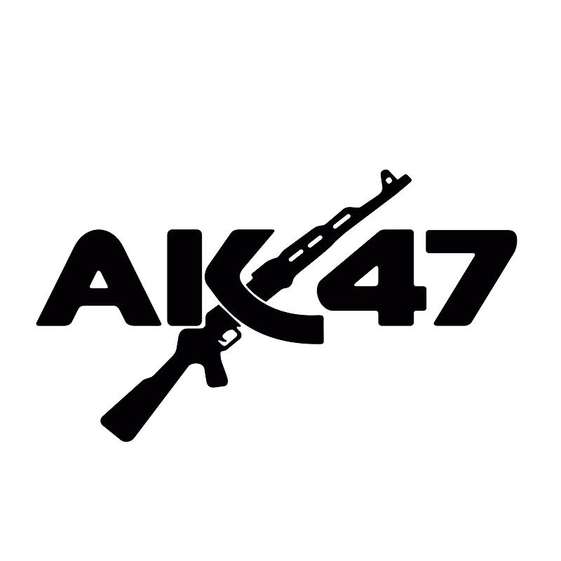 防水反光汽车贴纸拉花箱包电动车a260军事战争武器ak47枪械贴纸