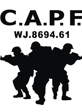 防水反光汽车贴纸拉花箱包军事老兵C24武装警察部队CAPF数字可改