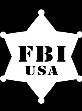 汽车反光贴纸防水车身贴个性军标情报机构09002FBI美国联邦调查局