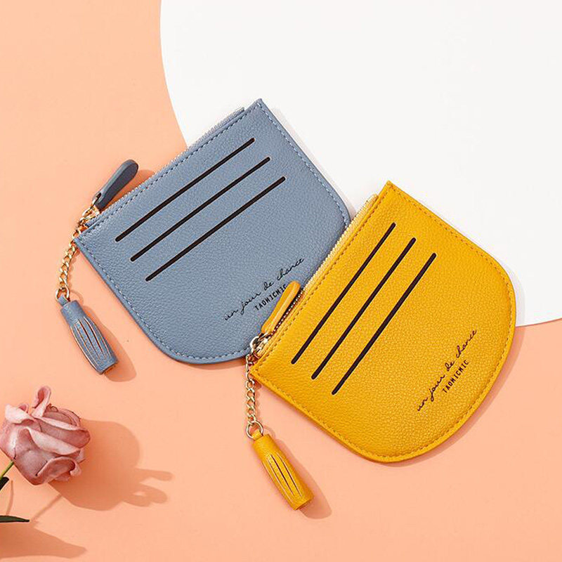 多功能零小钱包女士驾驶证件卡套韩版流苏拉链零卡包大容量防消磁