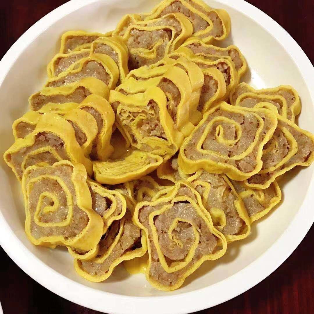 新鲜手工三鲜蛋卷诸暨猪肉夹心肉