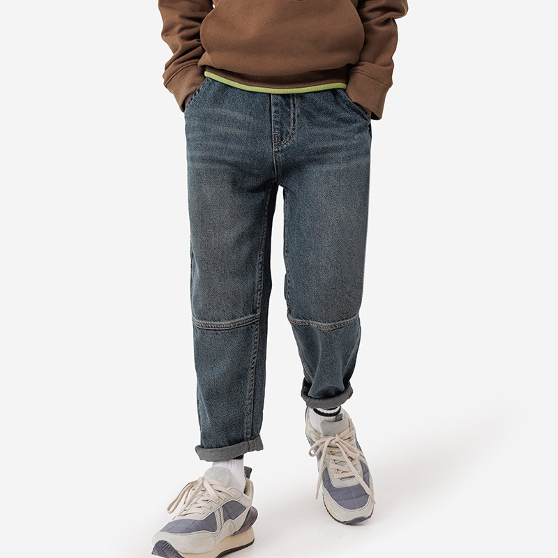 纯一良品童装男童牛仔裤男孩秋季新款中大童耐磨复古潮酷休闲裤子