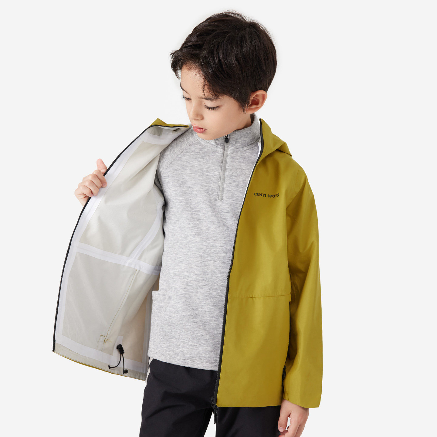男童冲锋衣全压胶小软壳登山服