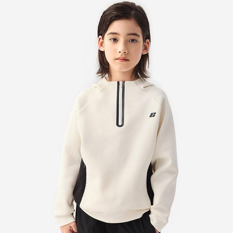 纯一良品童装男童卫衣男孩秋季新款中大童防风拉链高领连帽上衣潮