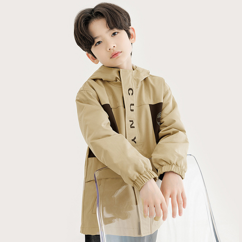 纯一良品男童加绒中长款外套秋冬