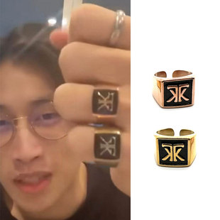 Build金建成Bible柏博同款 黑帮家族开口戒指环圈玫瑰金黄情侣周边