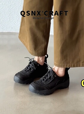 牛皮版~黑色阿甘鞋女2025新款厚底德训鞋小个子百搭休闲运动鞋子
