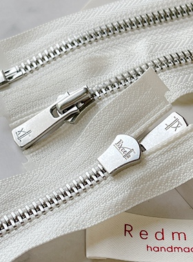 平牙5#YKK拉链白铜excella单头开尾外套开衫羽绒毛衣门襟本白030