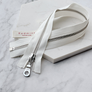 高档5 上衣毛衣卫衣毛呢门襟本白030 YKK拉链亮银单头开尾外套开衫