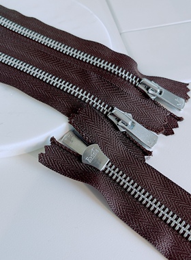 平牙5#YKK拉链白铜闭尾金属Excella皮具箱包鞋靴领袖袋口咖啡141