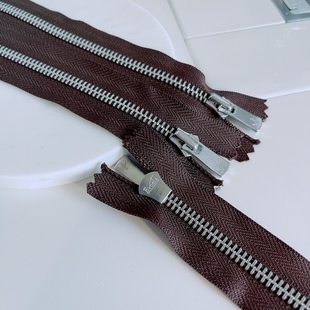 平牙5#YKK拉链白铜闭尾金属Excella皮具箱包鞋靴领袖袋口咖啡141