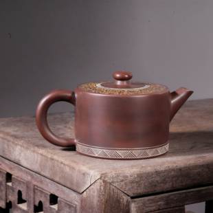 漫山壶 手工坭兴陶家用炮嘴茶壶  180cc 六堡茶具名师制非紫砂壶