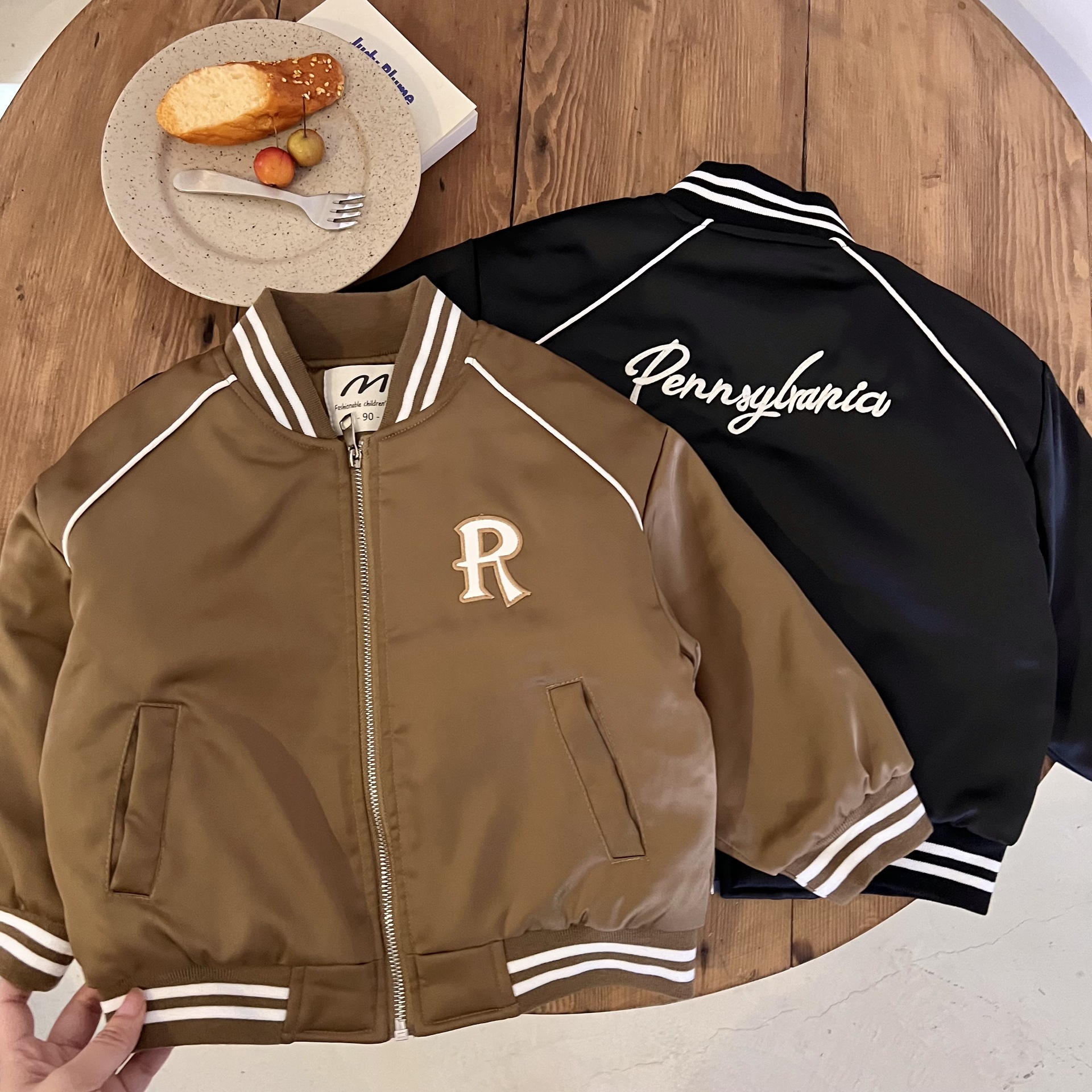 童辰辰妈加棉冬季立领棒球服外套