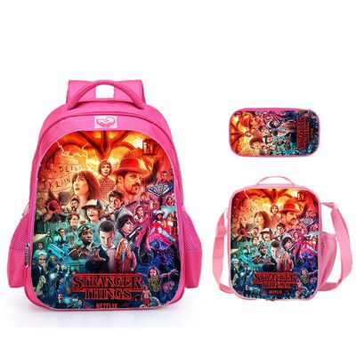 美剧经典元素怪奇物语5牛津布三件套书包餐包笔袋StrangerThings5