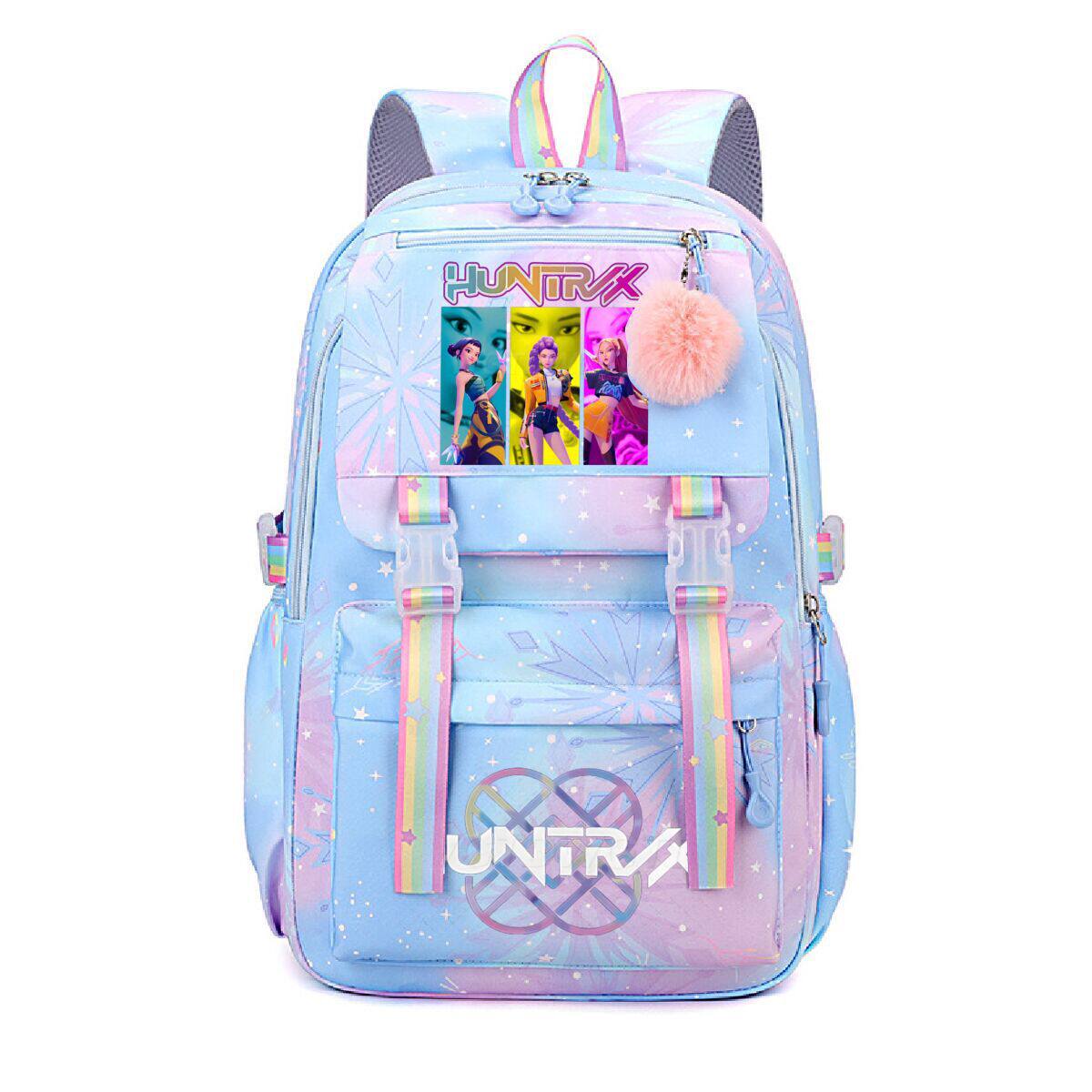 跨境热卖Kpop猎魔女团甜美小清新书包初中高中学生校园流行双肩包