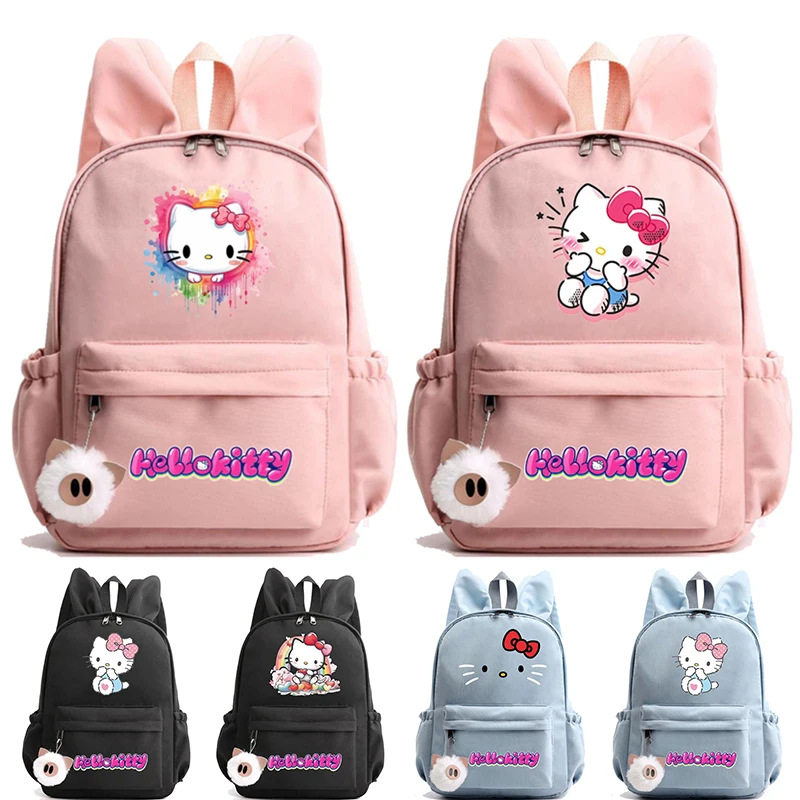 可爱卡通图案猫咪兔耳双肩背包小学生书包时尚休闲小书包男女款