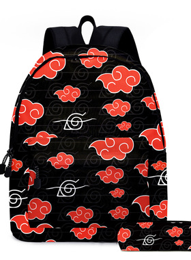 跨境新品 火影忍者双肩包Naruto两件套中小学生书包儿童双肩背包