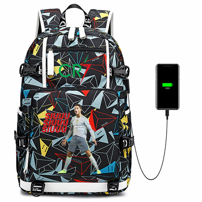 CR7罗 欧美球星高质量中学生校园书包星空防水背包跨境代发0617