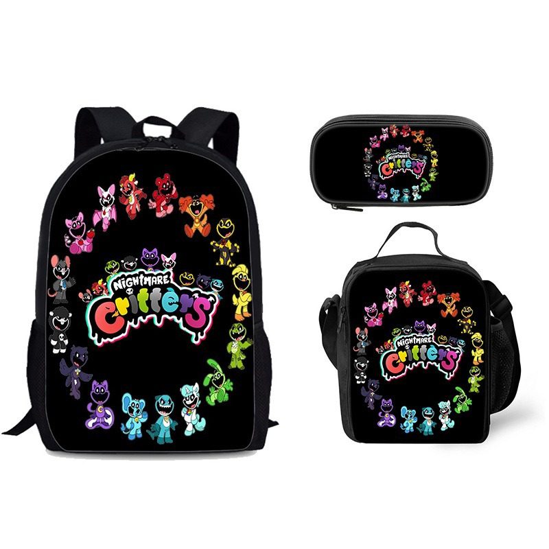 跨境Nightmare Critters噩梦小羊双肩背包学生书包餐包笔袋三件套,文具电教/文化用品/商务用品,学生书包,淘宝优惠券,粉丝福利购,淘宝优惠卷