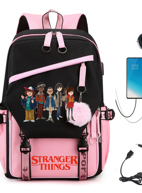 跨境怪奇物语 Stranger Things4 周边双肩背包学生书包商务电脑包