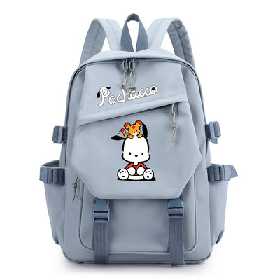 帕恰狗 Pochacco印花双肩背包护脊减负学生书包纯色卡通帆布包
