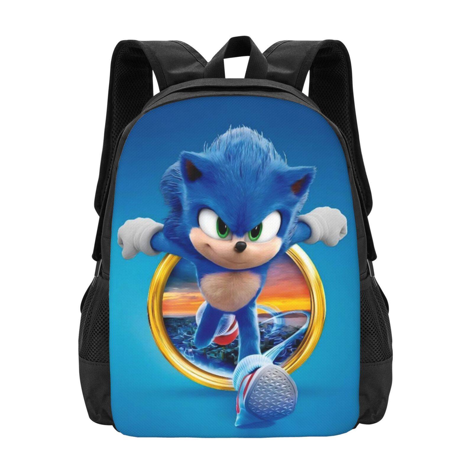 新款索尼克儿童书包学生便捷大容量双肩包全印花卡通动漫耐磨背包