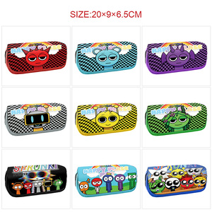 跨境新品Sprunki Plush节奏盒子周边翻盖文具盒 PU皮双层拉链笔袋