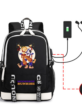 2022新款sundrop fnaf周边大容量学生书包户外双肩背包USB电脑包