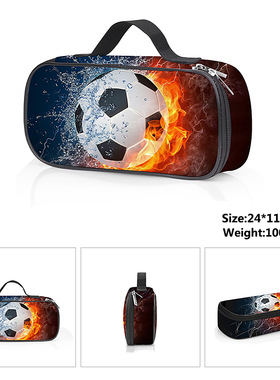 跨境热销足球football小学生笔袋数码印花卡通儿童文具盒铅笔盒