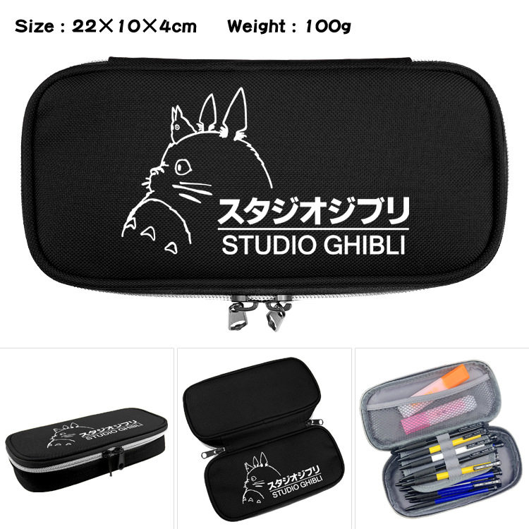 动漫龙猫周边帆布铅笔盒学生大容量翻盖收纳钱包笔袋文具盒化妆包