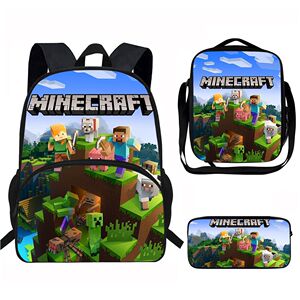 我的世界餐包三件套支持速卖通JIT发货外贸热款印花Minecraft书包