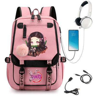 Demon Slayer 鬼灭之刃日漫校园INS风学生书包跨境代发双肩背包