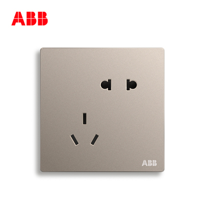 abb金色五孔墙壁电源开关插座