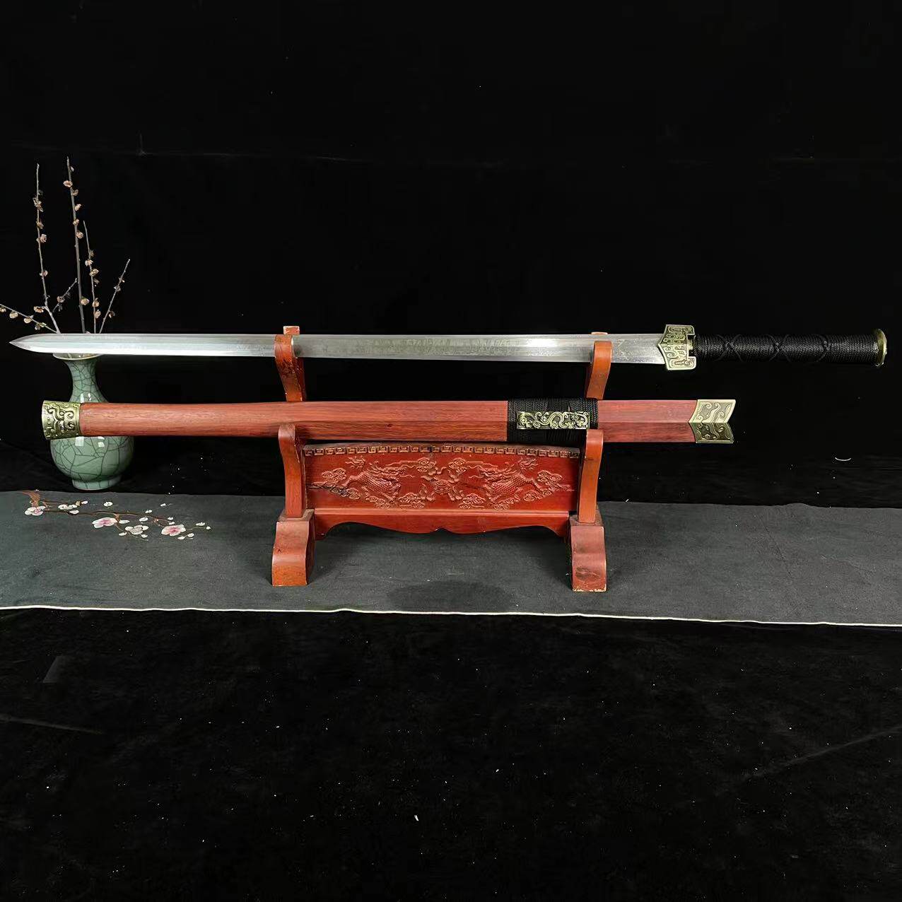 【八面汉剑】花纹钢 锌合金装具  龙泉市刀剑宝剑摆件未开刃