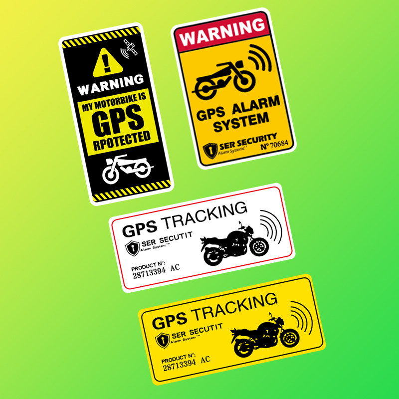 摩托车小牛电动车贴纸GPS防盗警示贴 电摩划痕遮盖装饰反光贴花24