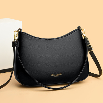 中年妈妈斜挎包女2023新款百搭婆婆软皮包单肩腋下包手提包大容量