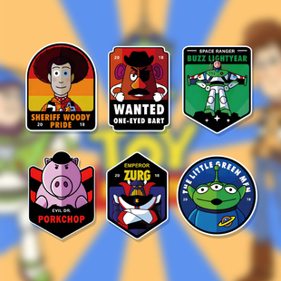 玩具总动员贴纸卡通巴斯光年汽车反光贴片电动机车机车行李箱车贴