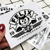 苍山驿站 头盔Felixa哈雷菲力猫卡通电动车贴纸踏板机车防水贴纸