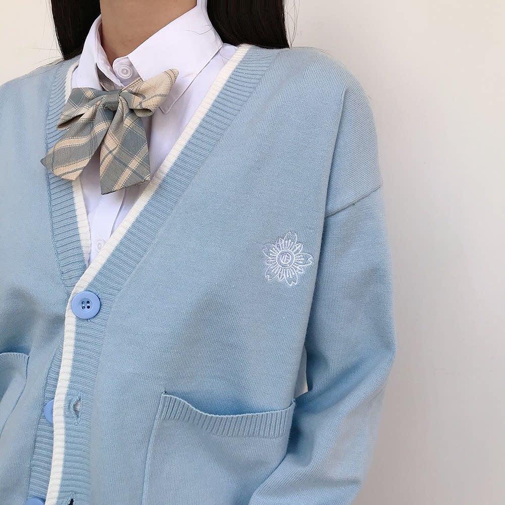 jk日系少女学生长袖外套针织开衫