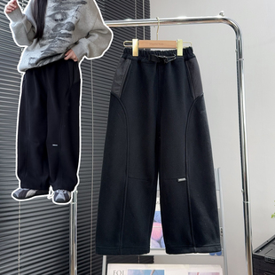 品牌童装男女童一体绒休闲裤冬季新款中大童加厚运动裤儿童卫裤潮