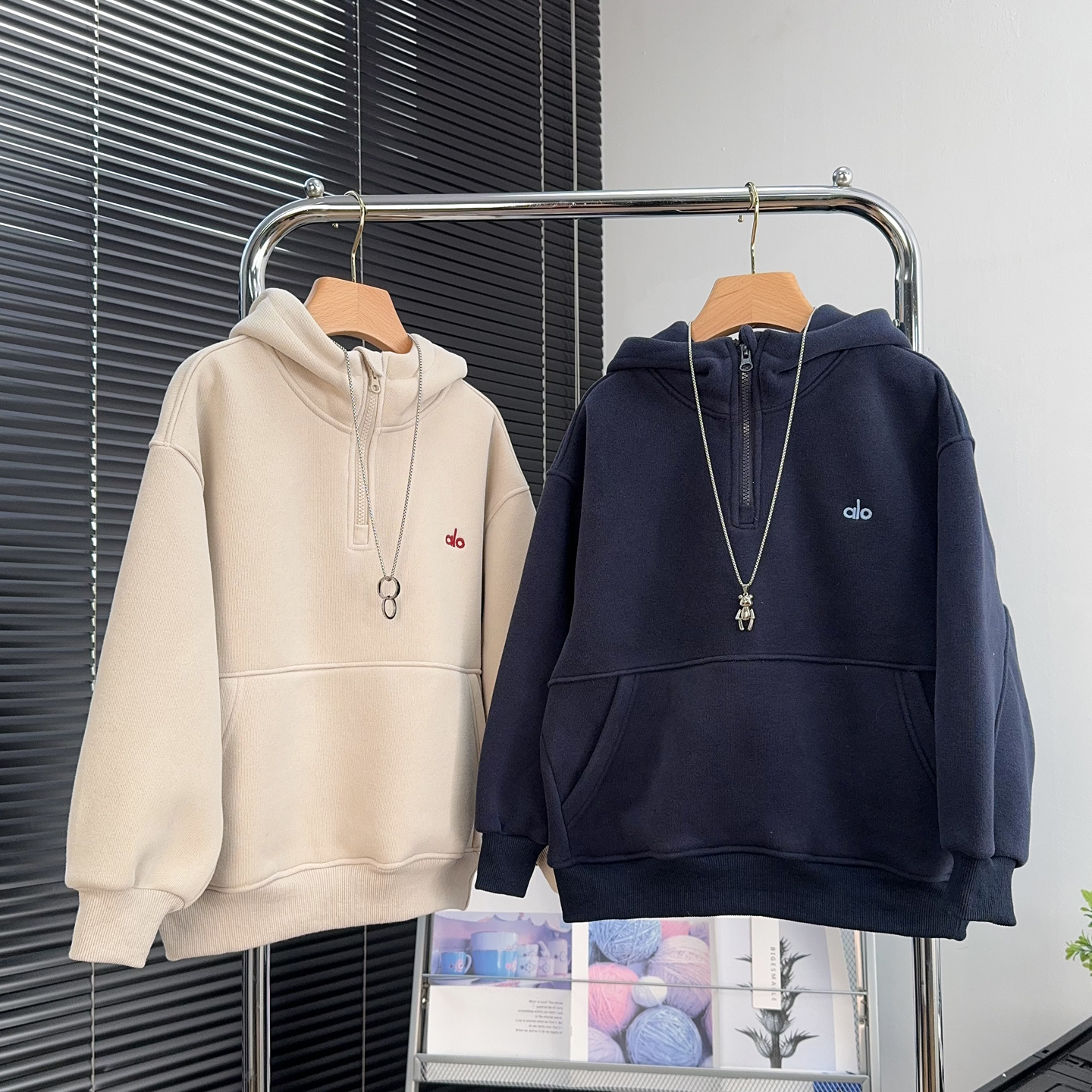 大E小e童装男童半拉链加绒卫衣冬季中大童加厚帽衫儿童上衣潮9959