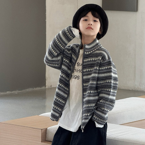 G+童装男女童条纹针织开衫