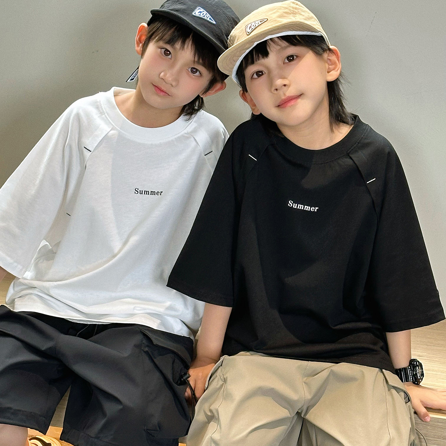 品牌童装男中大童潮牌短袖T恤