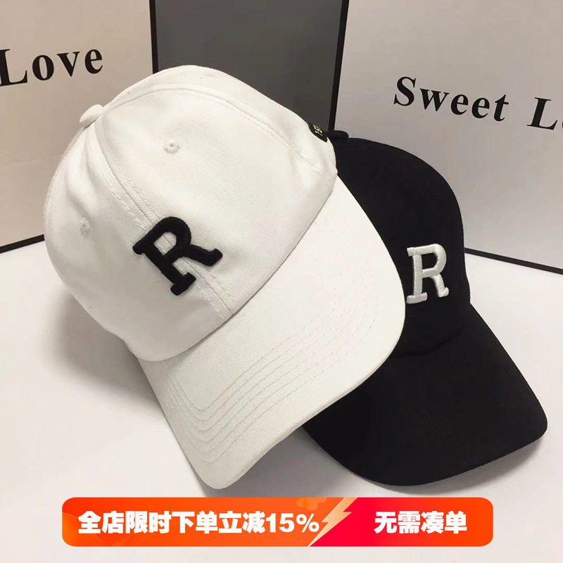 儿童帽子韩版男童鸭舌帽夏季潮牌女童防晒帽亲子R字母遮阳棒球帽